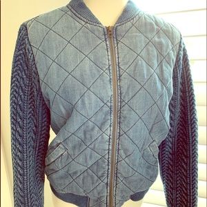 Cloth and stone denim puffer coat